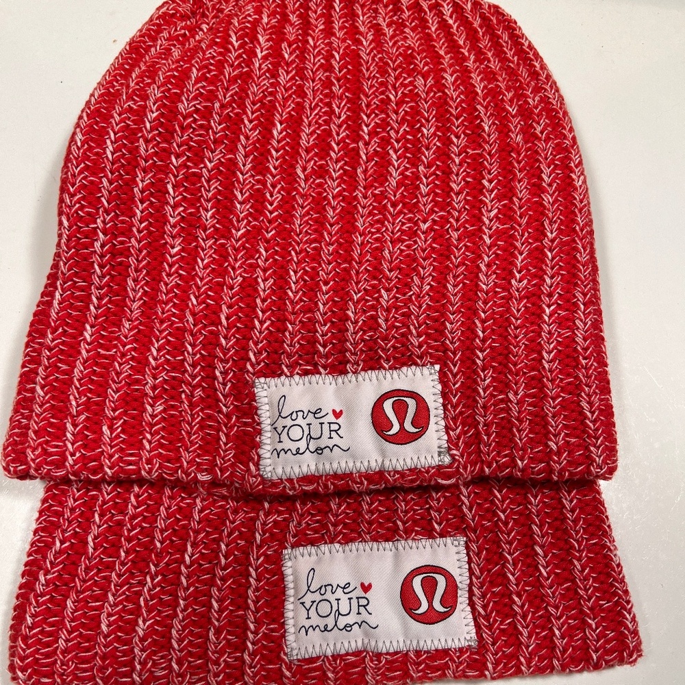1 - Lululemon Love your Melon Knit beanie stocking hat osfa RARE HTF